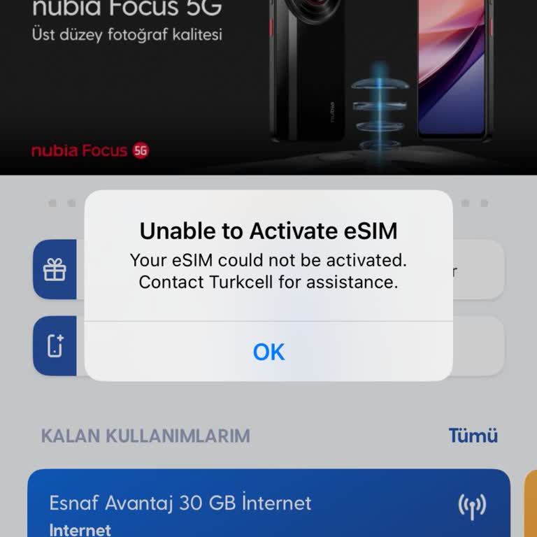 Numara Taşıma Sonrası E-Sim Aktivasyonu Yapılamıyor, Hattım Kullanılamıyor