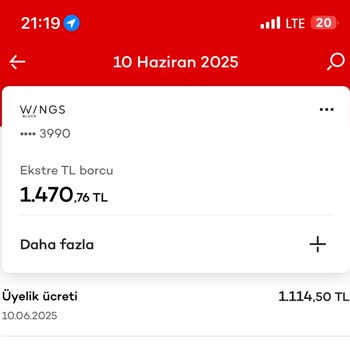 Akbank Wings Black Kartıma Haksız Üyelik Ücreti Yansıtıldı, İadesini Talep Ediyorum