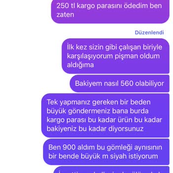 Küçük Gelen Ürün İçin İki Kez Kargo Ücreti Talep Edildi