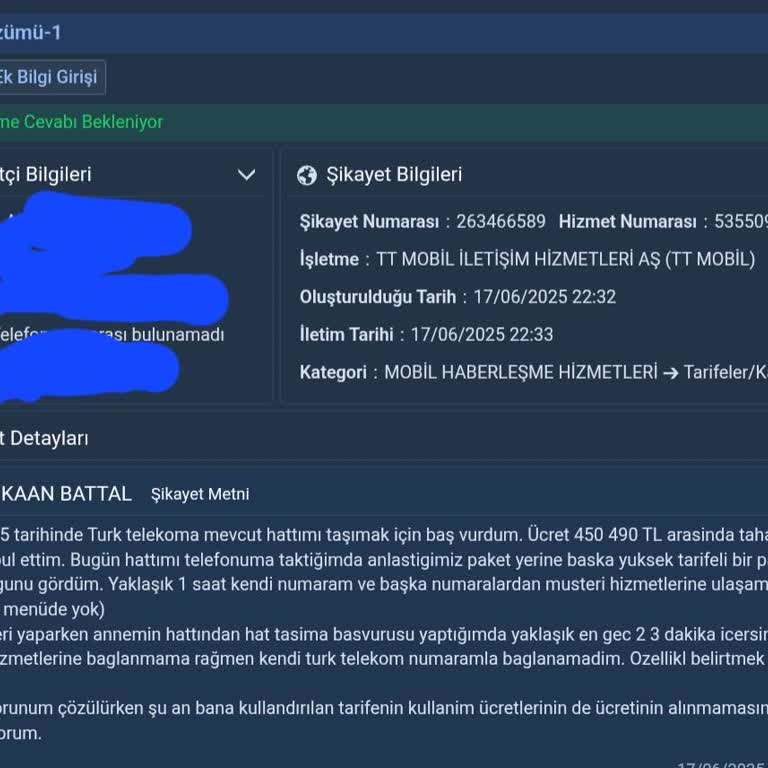 Anlaşılan Paket Yerine Yüksek Tarifeye Geçiş Ve Müşteri Hizmetlerine Ulaşamama Sorunu