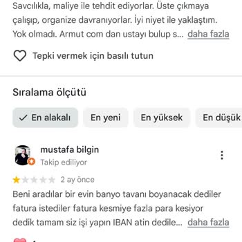 Armut Com Üzerinden Yapılan İşte Ödeme Sorunu Ve İletişim Eksikliği