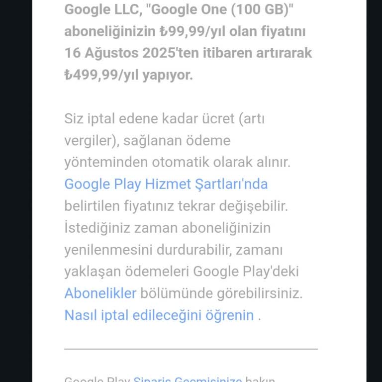 Google One Aboneliğinde Ani ve Yüksek Fiyat Artışı