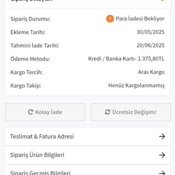 Ne Ürünüm Geldi Ne Param İade Edildi