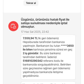 Hepsiburada Siparişim Hatalı Fiyat Gerekçesiyle Habersiz İptal Edildi
