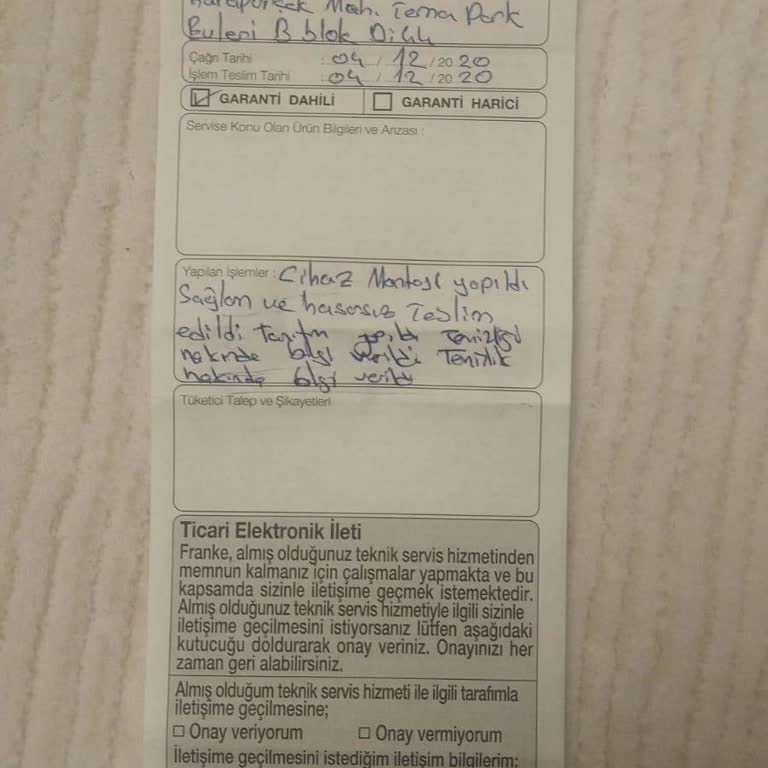 Franke Ocakta Tekrarlayan Arıza Ve Yetersiz Çözüm Mağduriyeti