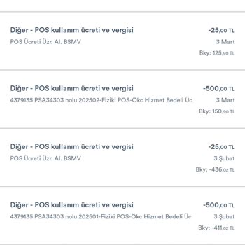 Kullanılmayan POS İçin Hesaptan Ücret Kesilmesi Mağduriyeti