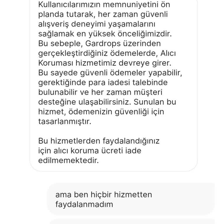 Gardrops İade Sürecinde Eksik Ödeme Ve Alıcı Koruma Ücretinin İade Edilmemesi