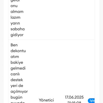 Yüklediğim Bakiye Hesabıma Geçmedi, Destek Alamıyorum