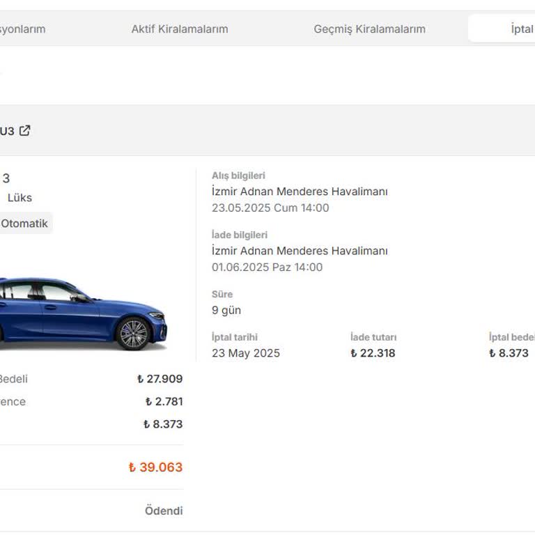 Garenta Ödemesini Yaptığım Aracı Teslim Etmedi Ve Ücret Kesti Mağduriyet Yaşadım