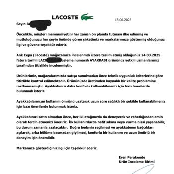 Lacoste Ayakkabıda Kalıp Sorunu Ve Yetersiz Satış Sonrası Destek