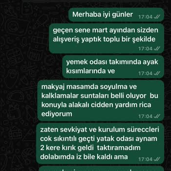 EvModa Mobilya Eksik Parça Ve İlgisizlik Mağduriyeti