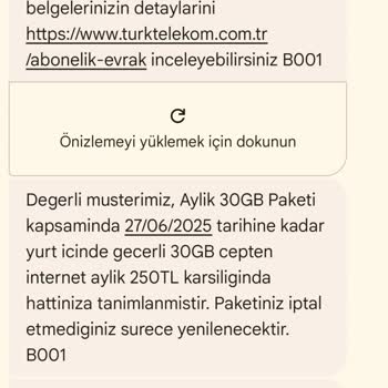 Yanlışlıkla Satın Alınan Ek İnternet Paketi İptal Edilmiyor