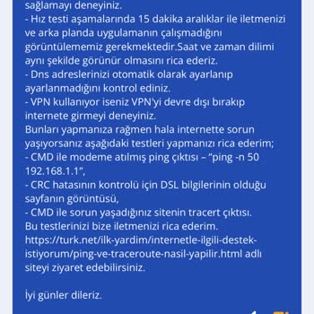 TurkNet'te Hız Ve Müşteri Hizmeti Sorunu