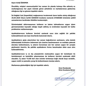 Çocuğum İçin Aldığım Ayakkabı 2 Kullanımda Deforme Oldu, SuperStep Sorumluluk Almadı