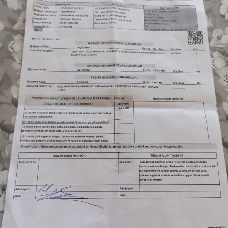 Satın Alınan Sandalyelerin Teslim Edilmemesi Ve Mağazanın İlgisizliği