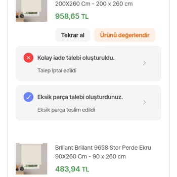 İade Edilen Ürünlerin Ücreti Eksik Yatırıldı, Para İadem Tamamlanmadı