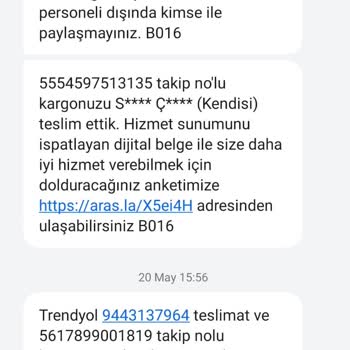 Aras Kargo Çınarcık Şubesi İade Sürecinde Mağduriyet Ve İletişim Sorunu