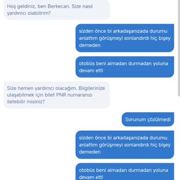 Otobüs Durakta Durmadı Müşteri Hizmeti Yetersizliği
