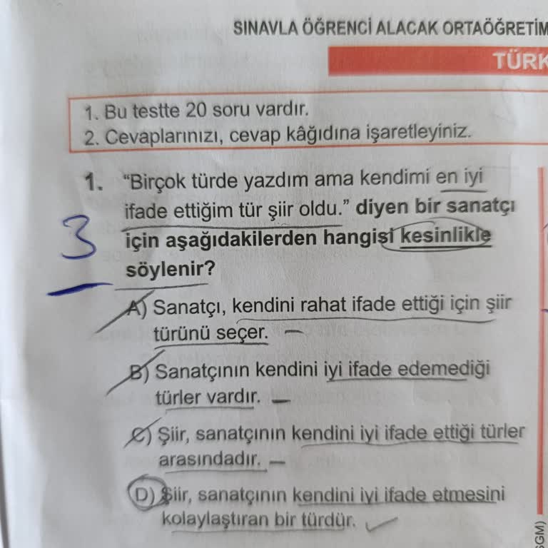LGS 2025 Türkçe Sorusunda Cevap Hatası Mağduriyeti