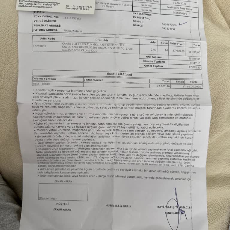 Enza Home'dan Aldığım Koltuklar Zamanında Teslim Edilmedi, Bilgi De Verilmiyor