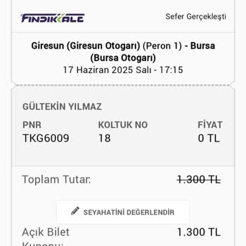 Obilet Ve Fındıkkale Otobüsünde Büyük Gecikme Ve Yanıltıcı Süre Bilgisi