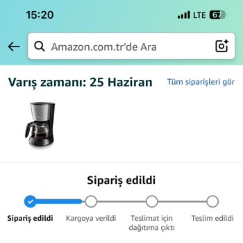 Amazon'dan Alınan Kahve Makinesi Teslim Edilmedi