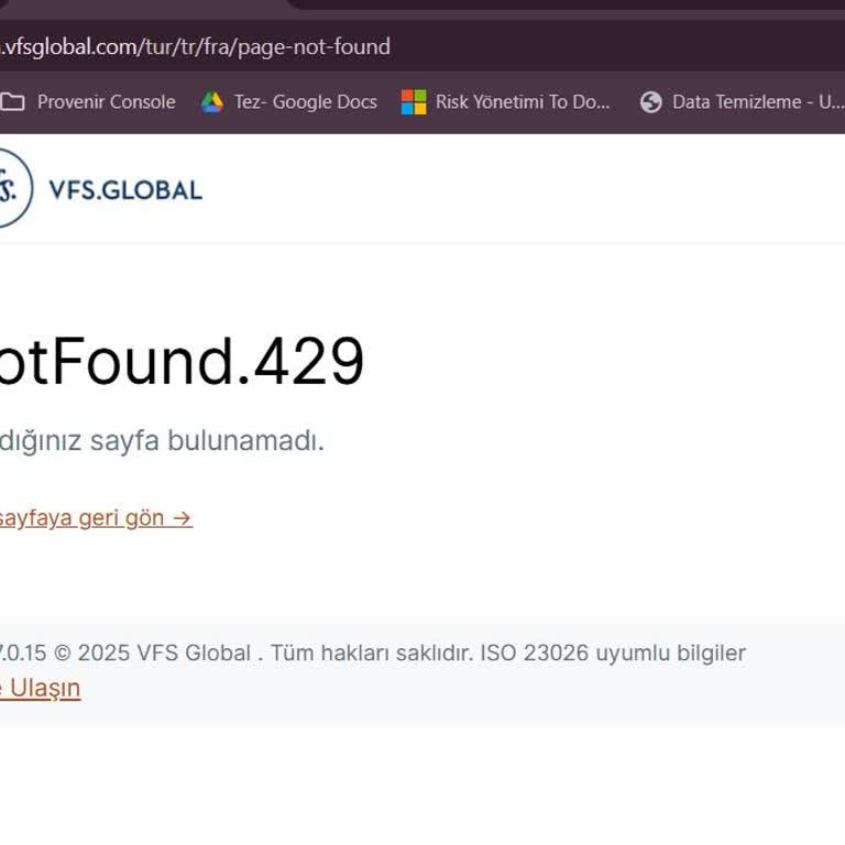 VFS Global Fransa Randevu Sistemine Erişemiyorum Sürekli Hata Alıyorum