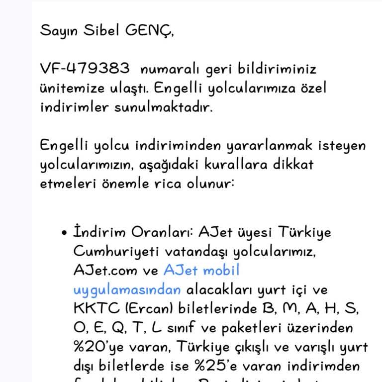 Engelli İndirimi İçin Destek Alamıyor, Sürekli Otomatik Yanıt Alıyorum