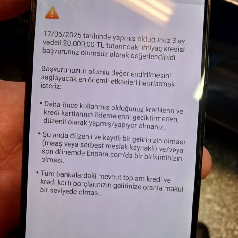 Enpara Faizsiz Kredi Onayı Son Anda Reddedildi