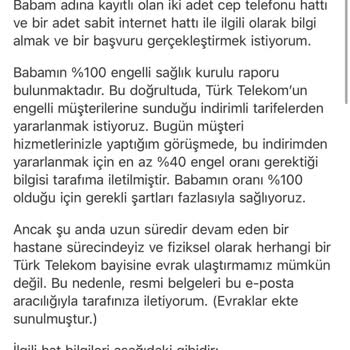 Türk Telekom Engelli Tarifesine Geçişte Gereksiz Evrak Talebi Ve İletişim Eksikliği