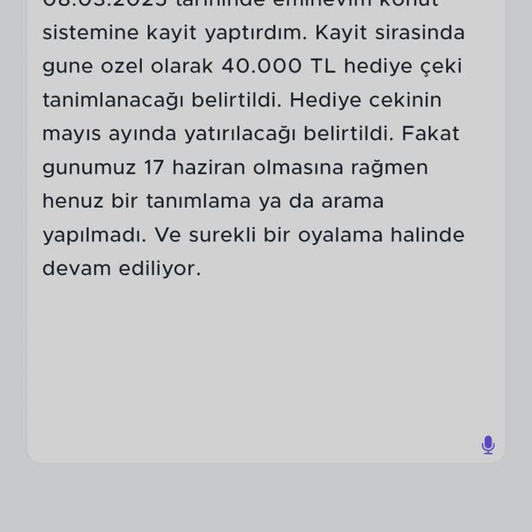 Eminevim'den Söz Verilen Hediye Çeki Teslim Edilmedi, Sürekli Oyalama Yaşıyorum