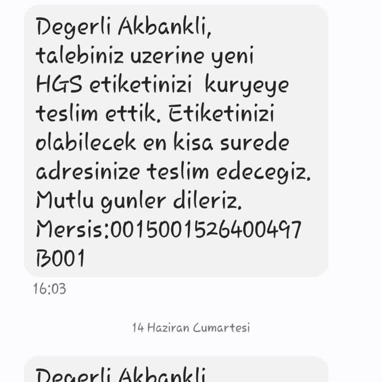 Akbank HGS Pulu Teslim Edilmedi Müşteri Yanıltıldı