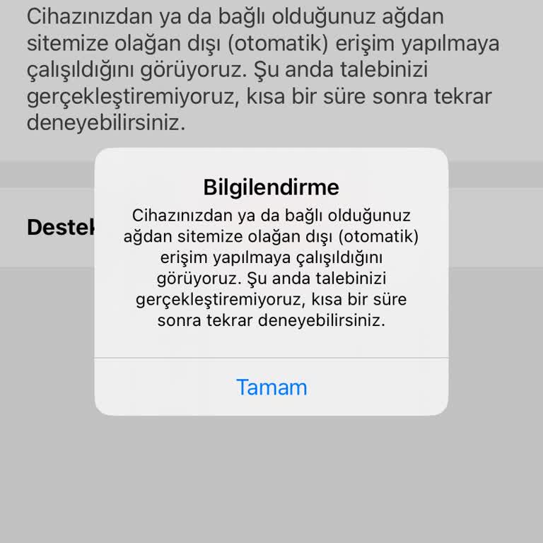 Otomatik Erişim Uyarısı Nedeniyle İlan Veremiyorum