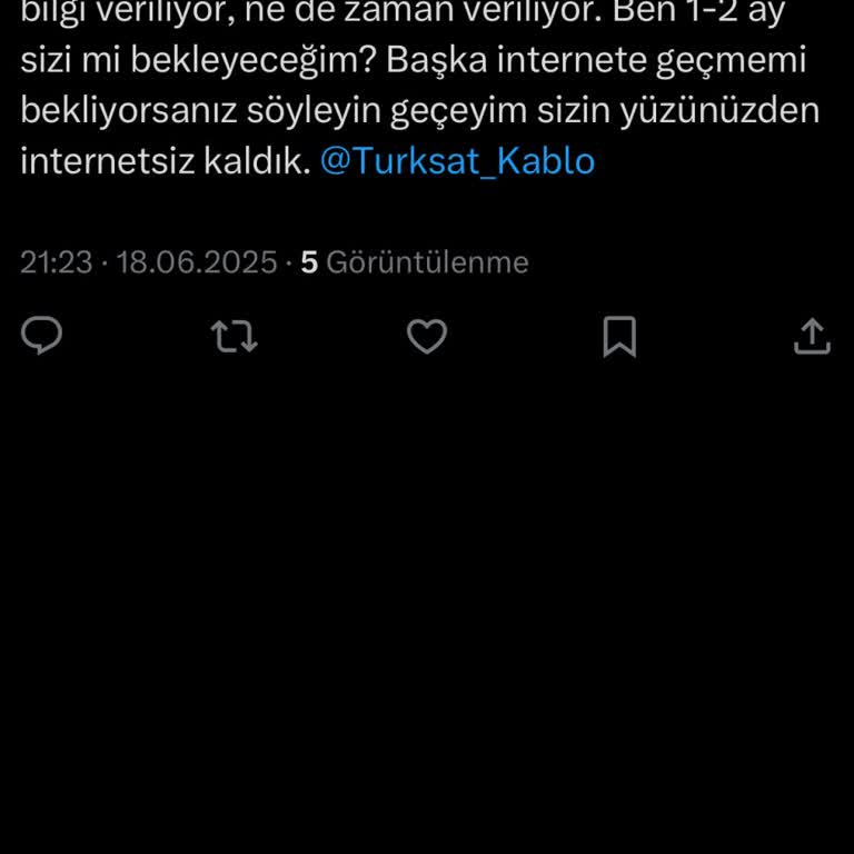 İnternet Taşıma Talebim İçin Bilgi Verilmemesi Ve Uzun Süre Bekletilmem
