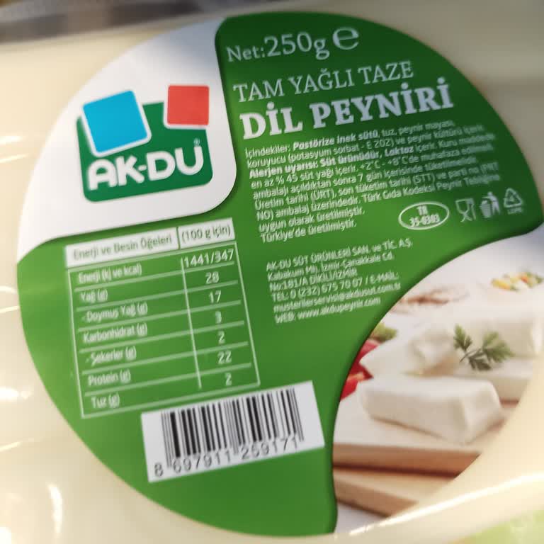 Ak-Du Peynirde Mazot Kokusu