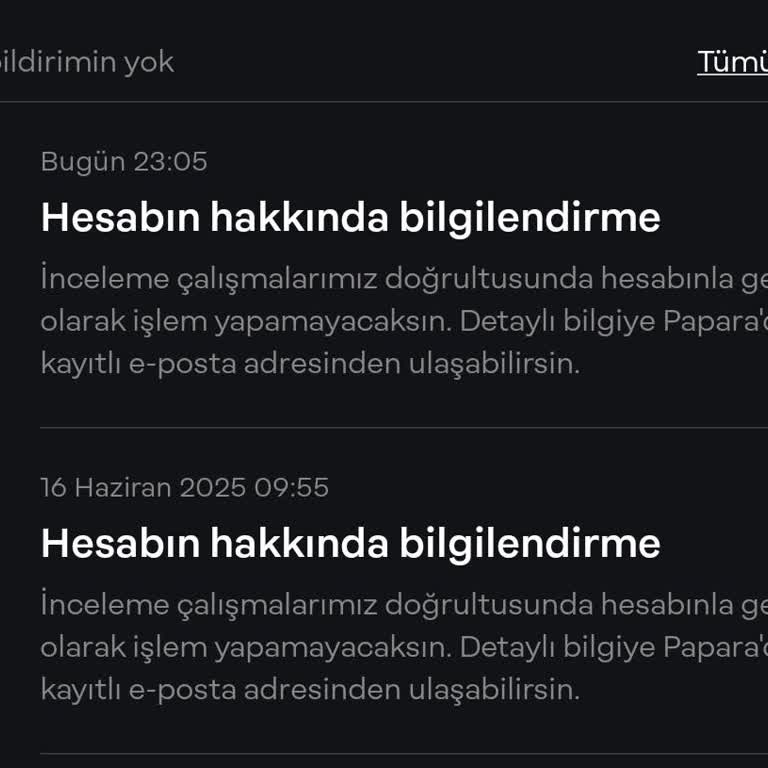 Papara Hesabım Haksız Yere İncelemeye Alındı, Mağduriyetimin Giderilmesini Talep Ediyorum