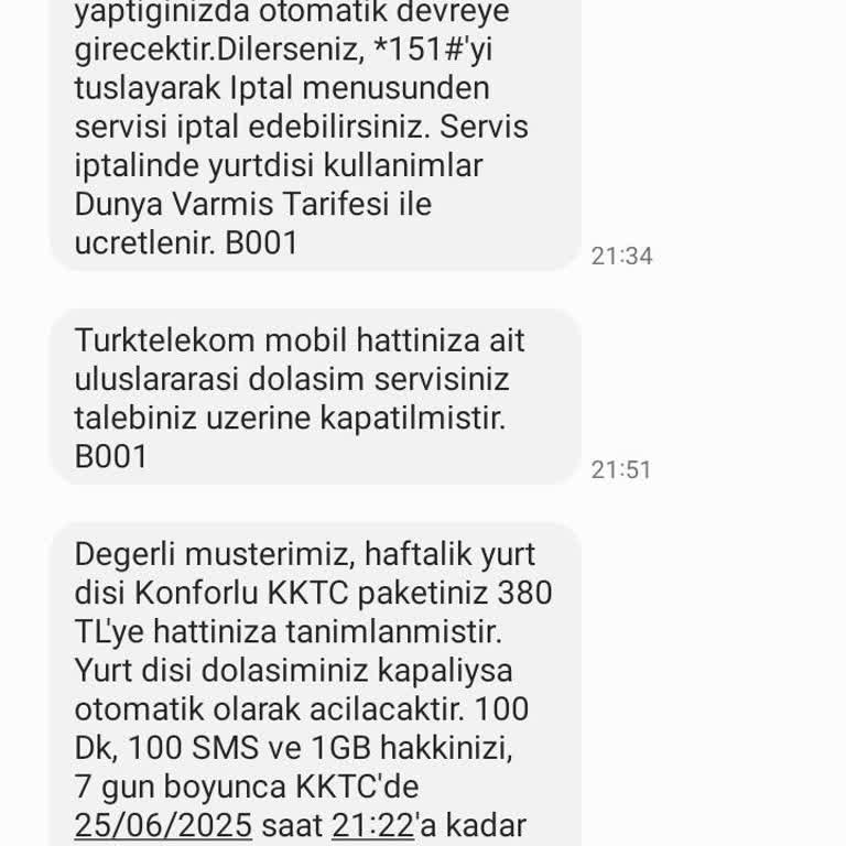 Türk Telekom Yanlışlıkla Aldığım KKTC Paketlerinin Ücreti İade Edilmiyor