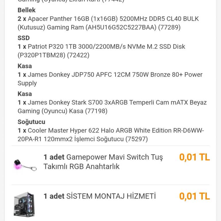 Satın Aldığım Hazır Sistem Zamanında Gönderilmedi, Sadece Kasa Eksik