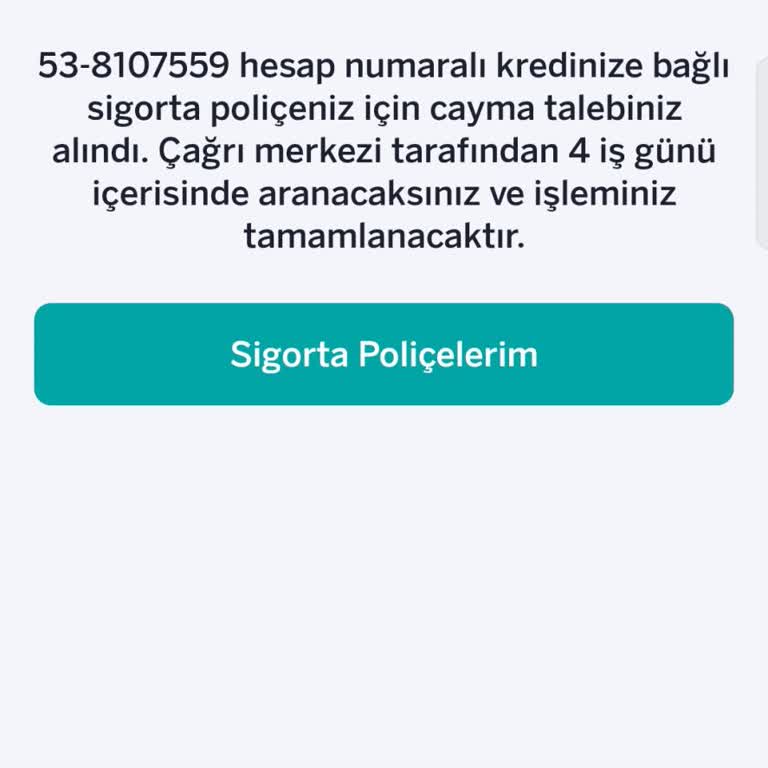 Sigorta Poliçesi İptal Talebim İçin Geri Dönüş Yapılmıyor