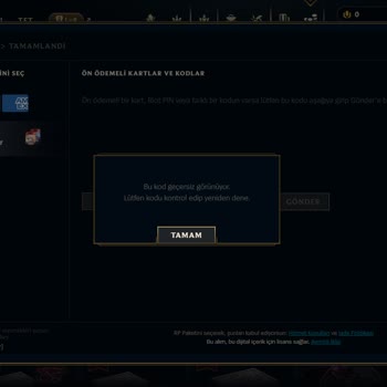 Hesapvitrini Geçersiz RP Kodu ve Eksik Hediye İçin Destek Sorunu