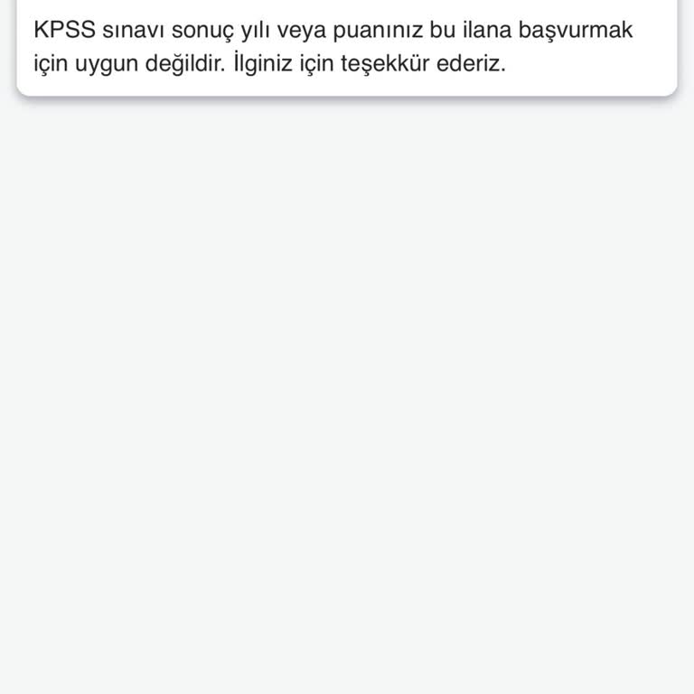 KPSS Sınav Yılı Veya Puan Uyumsuzluğu Nedeniyle Başvuru Yapılamıyor