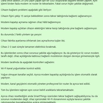 Samsung Q700c Smartthings Çevrimdışı Sorunu Çözülemiyor Servis İlgisizliği Mağdur Ediyor