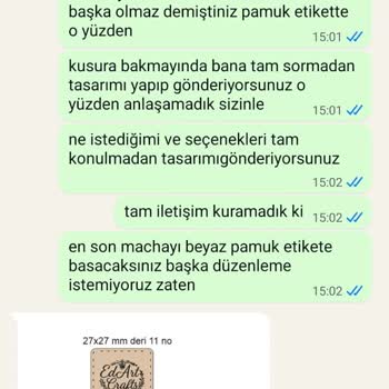 Fon Deri Etiket'te Tasarım Ve Müşteri İletişimi Sorunları