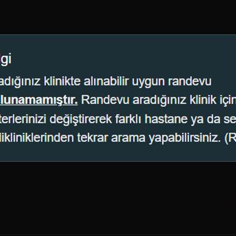 Merkezi Hastane Randevu Sisteminde Sürekli Randevu Sorunu