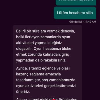 Kişisel Verilerimin Silinmemesi Ve Hesabımın Kapatılmaması