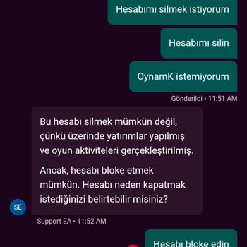 Kişisel Verilerimin Silinmemesi Ve Hesabımın Kapatılmaması