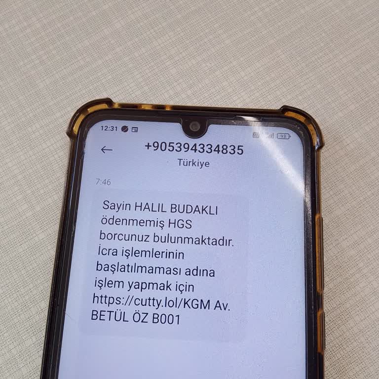 Kimlik Bilgilerim Kullanılarak Sahte HGS Borcu Mesajı Aldım