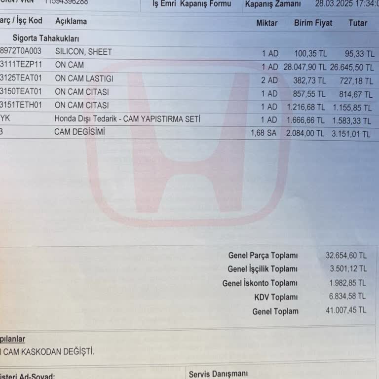 Kasko Onarımında Beklenmedik Ücret Ve İletişim Sorunu