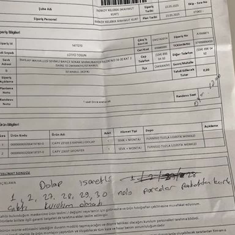 Aldığım Dolabın Hasarlı Çıkması Ve Montajın Gecikmesi Mağduriyet Yaşatıyor