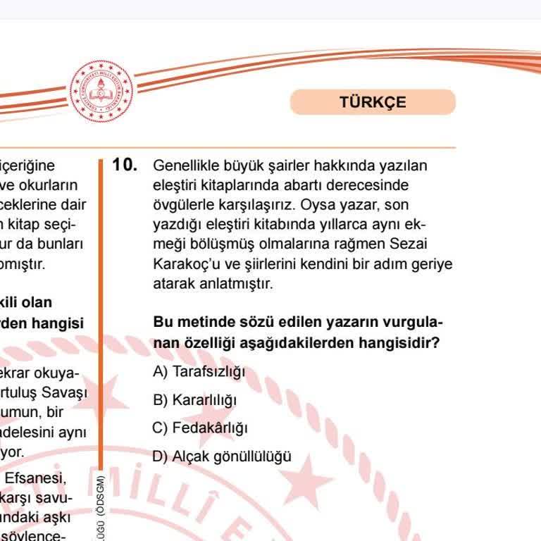 Milli Eğitim Bakanlığı LGS 10. Soruda Anlam Belirsizliği Ve Cevap Hatası!